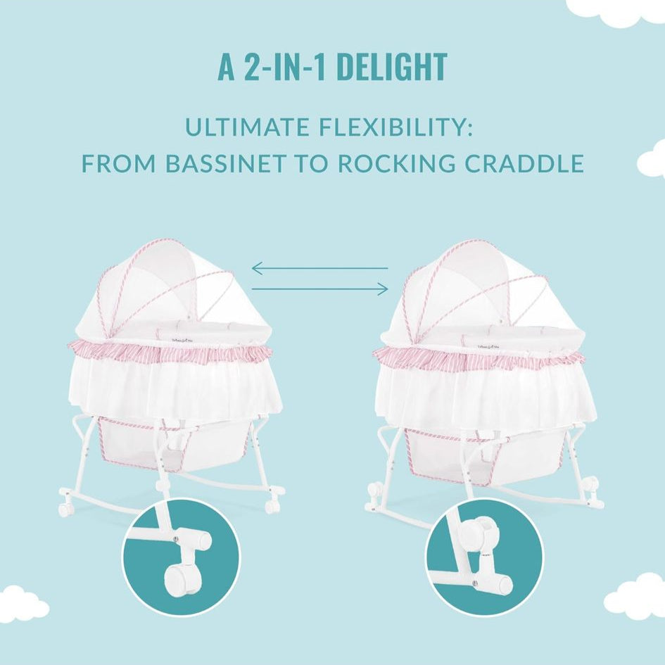 Lacy Portable in Bassinet and Cradle Pink #442 – Paraiso Infantil