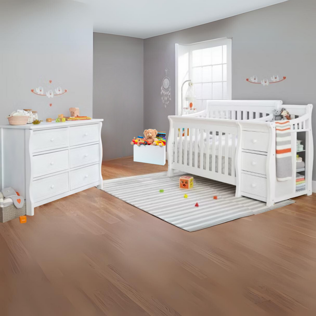Tuscany Crib changer and Dresser White