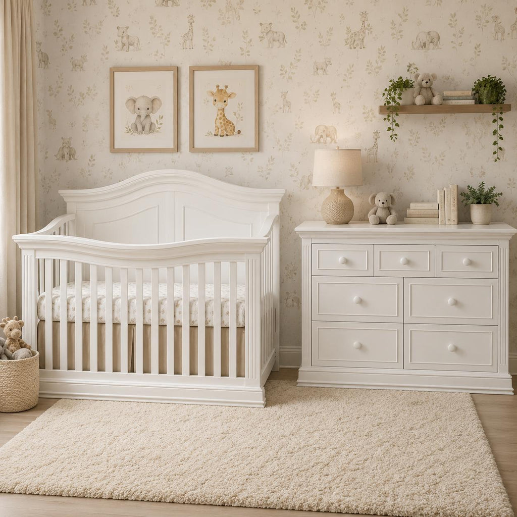 Providence Vintage White Crib and Dresser #7
