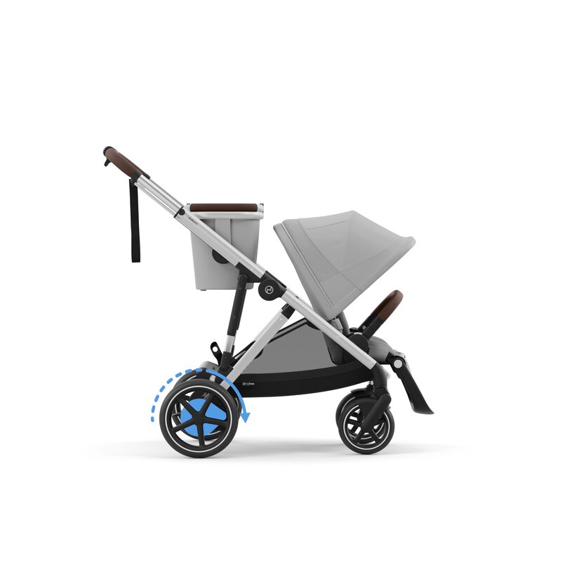 e-Gazelle S - Stone gray / frame Silver - Seat & Basket