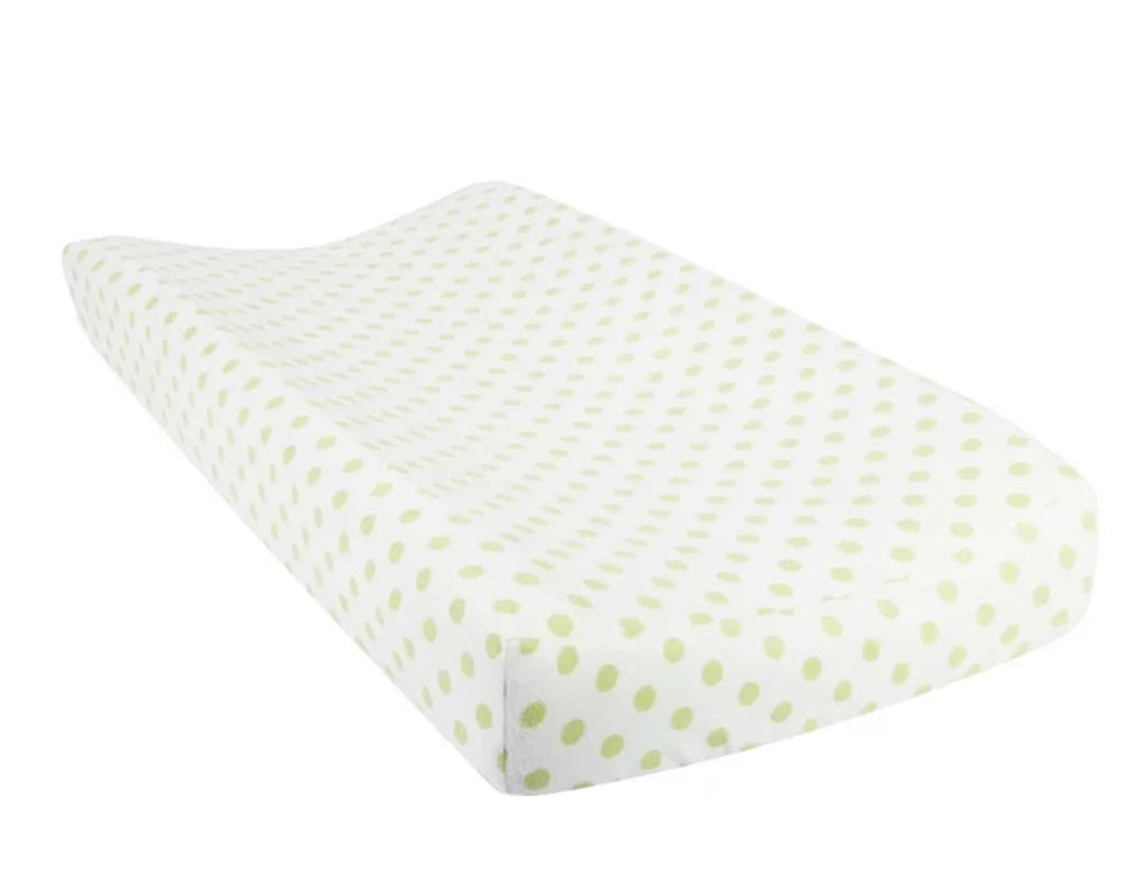 Changing Pad Cover Sage Dot Green and White