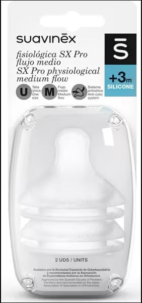Suavinex SX Pro Physiological Med Flow +3m Silicone Nipple