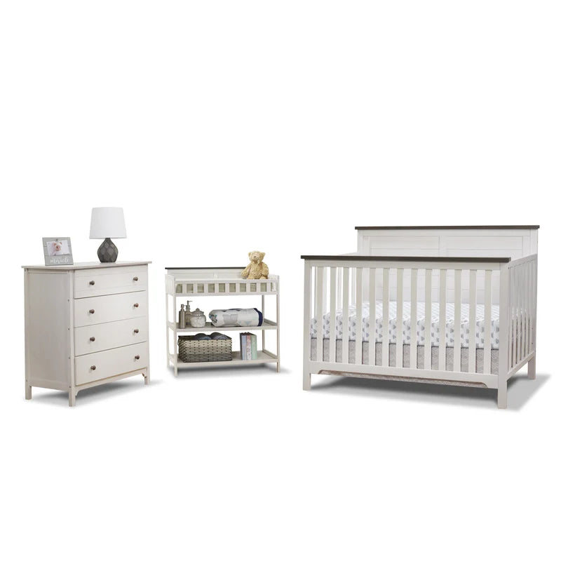 Farm Chocolate and White Crib, Chest and changing Table