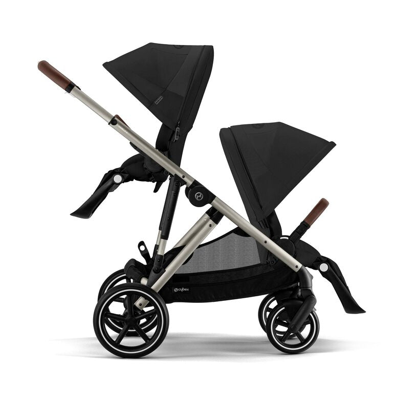 Cybex Gazelle S Stroller and 2da Seat- Moon Black Frame Taupe