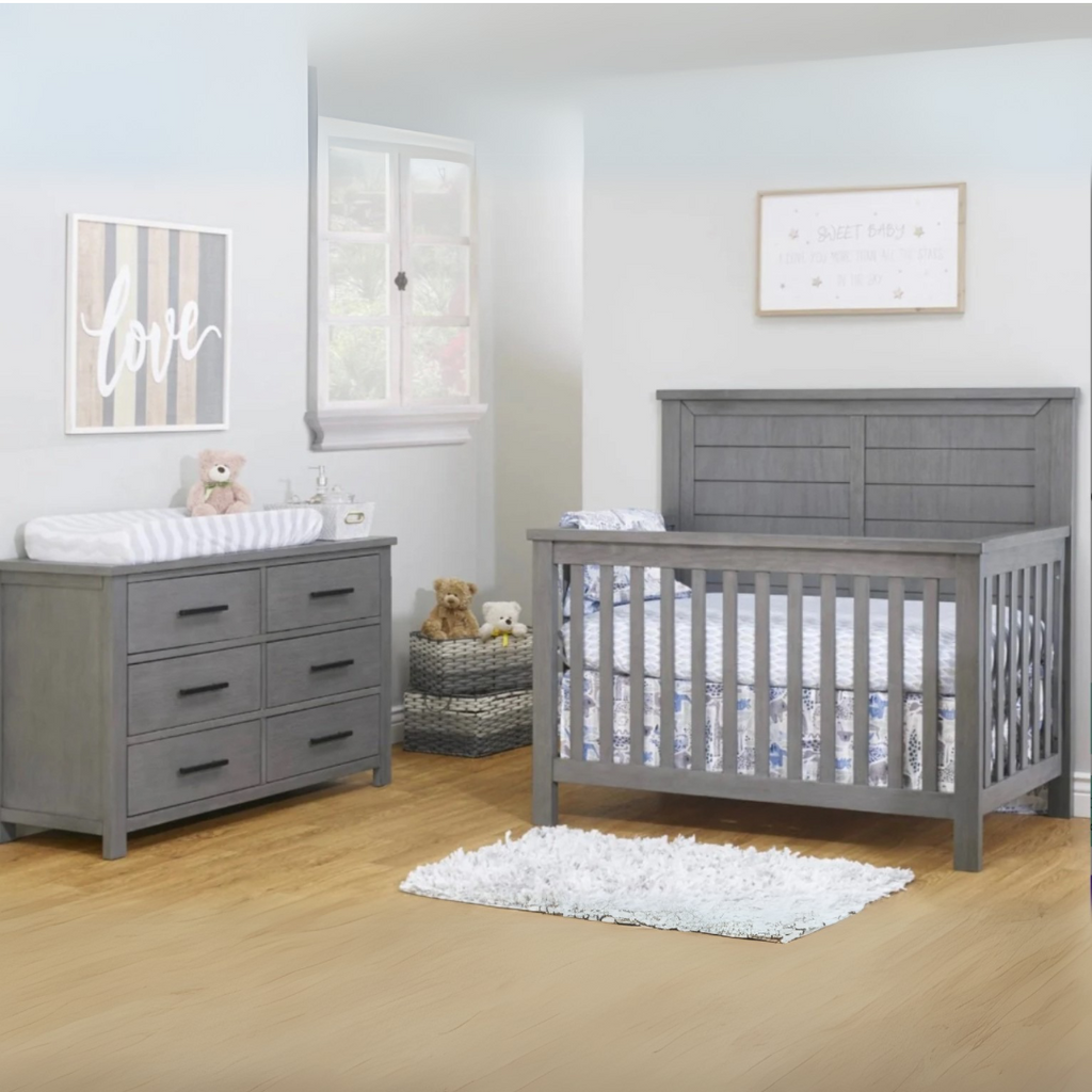 PRE ORDER Westley Grigio Crib and Dresser