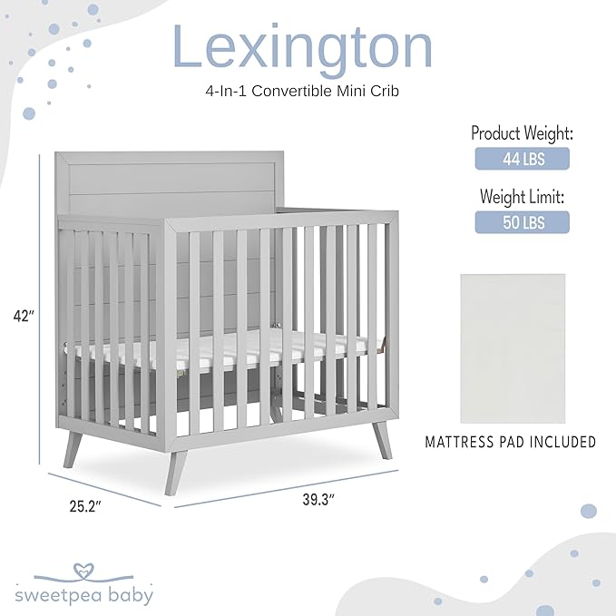 Lexington Mini crib - Pebble Grey