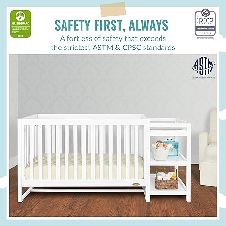 Milo Crib & Changer - White