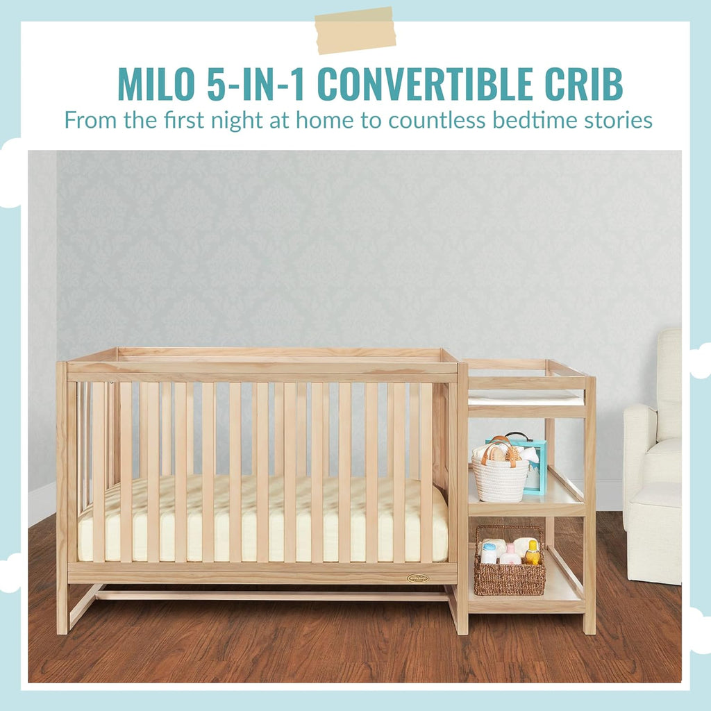 Milo Crib & Changer - Vintage Oak