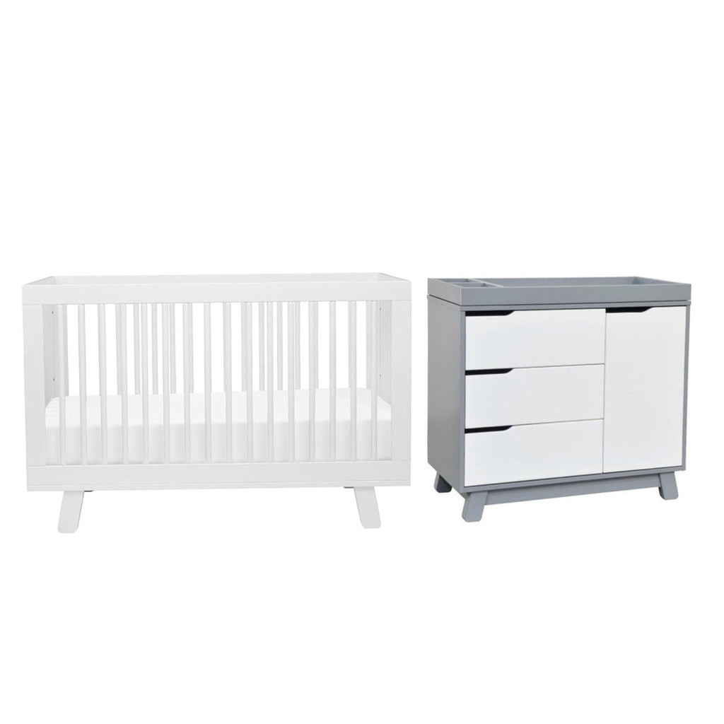 *Liquidación* Hudson Crib White and Changer Dresser White and Gray #4