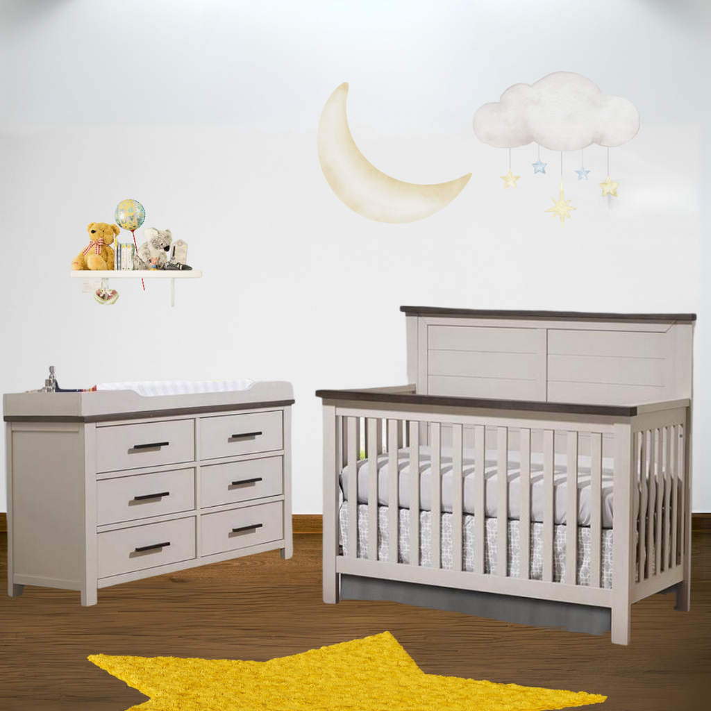 PRE ORDER Westley Choco/Bisque Crib and Dresser