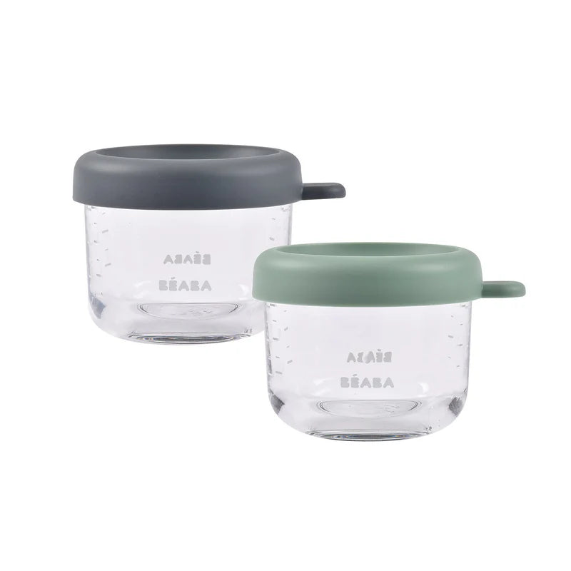 Béaba Glass Baby Food Jars Sage-Green