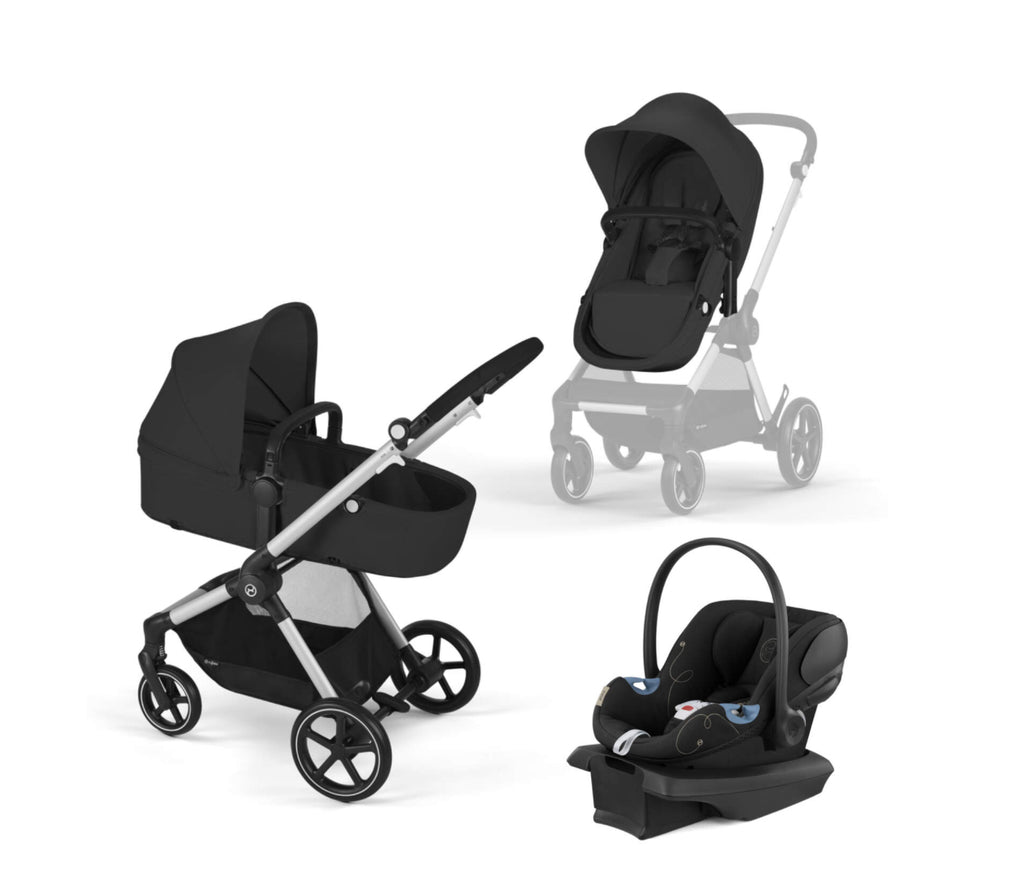 Cybex EOS Travel System Moon Black Frame Silver