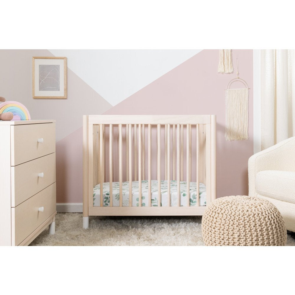 Gelato Mini crib and Dresser #3 Washed natural and White