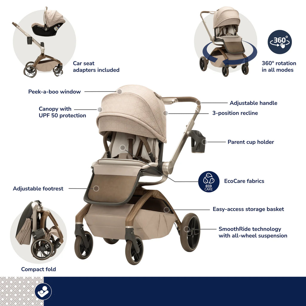 Tana 360 Rotating Modular Stroller Maxi Cosi Natural Heritage Paraiso Infantil