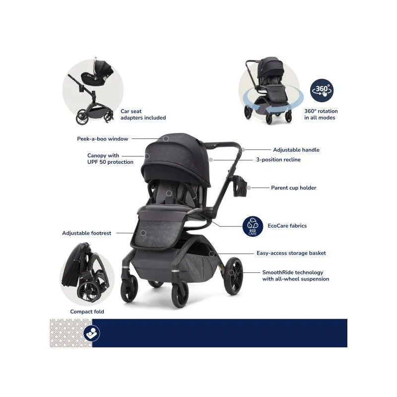 Tana 360 Rotating Modular Stroller Maxi Cosi Onyx Heritage Paraiso Infantil