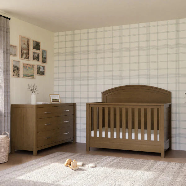 Hemsted Convertible Crib & Dresser- Natural Walnut