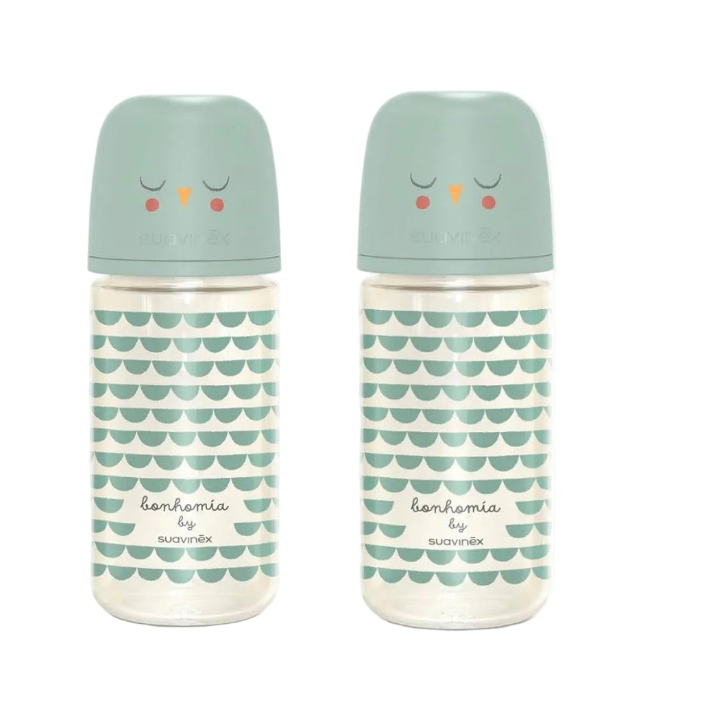 Suavinex Glass Baby Bottle- Green 8oz (2.pqt)