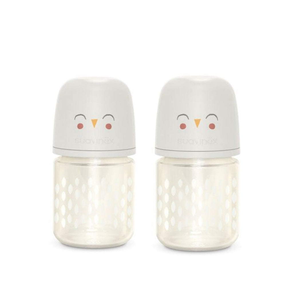 Suavinex Glass Baby Bottle Beige 4oz (2pqt)