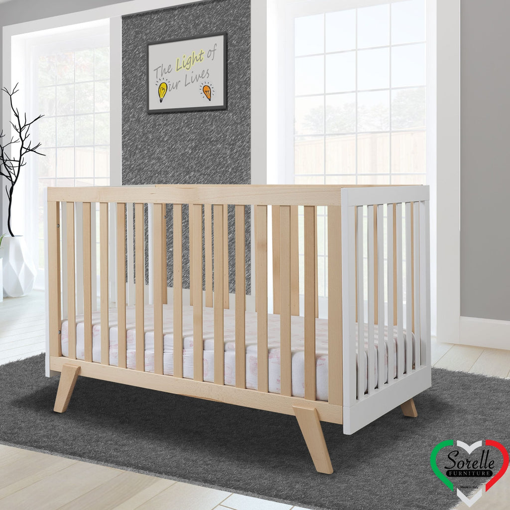 Luce Crib Only Natural and White