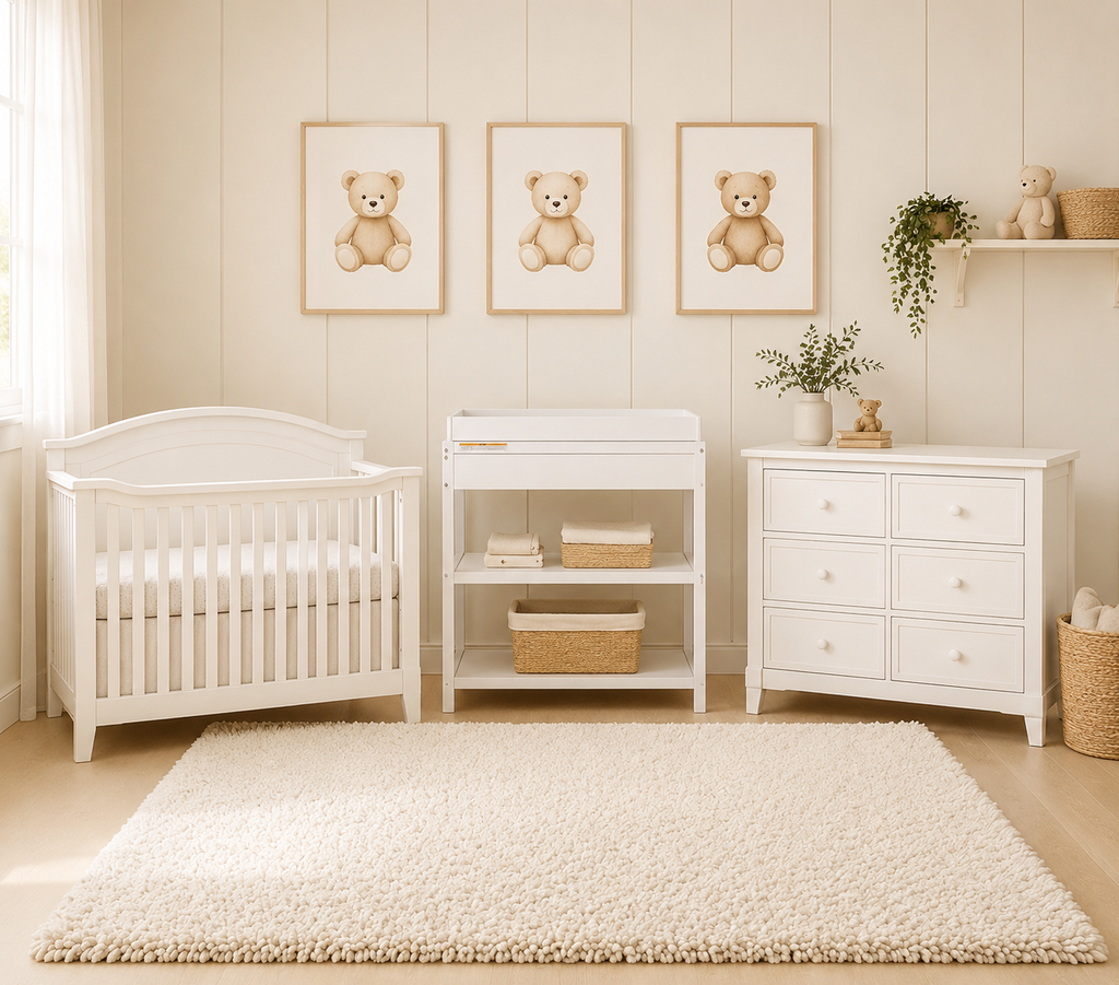 Glendale Crib, Changing Table & Dresser #6 White