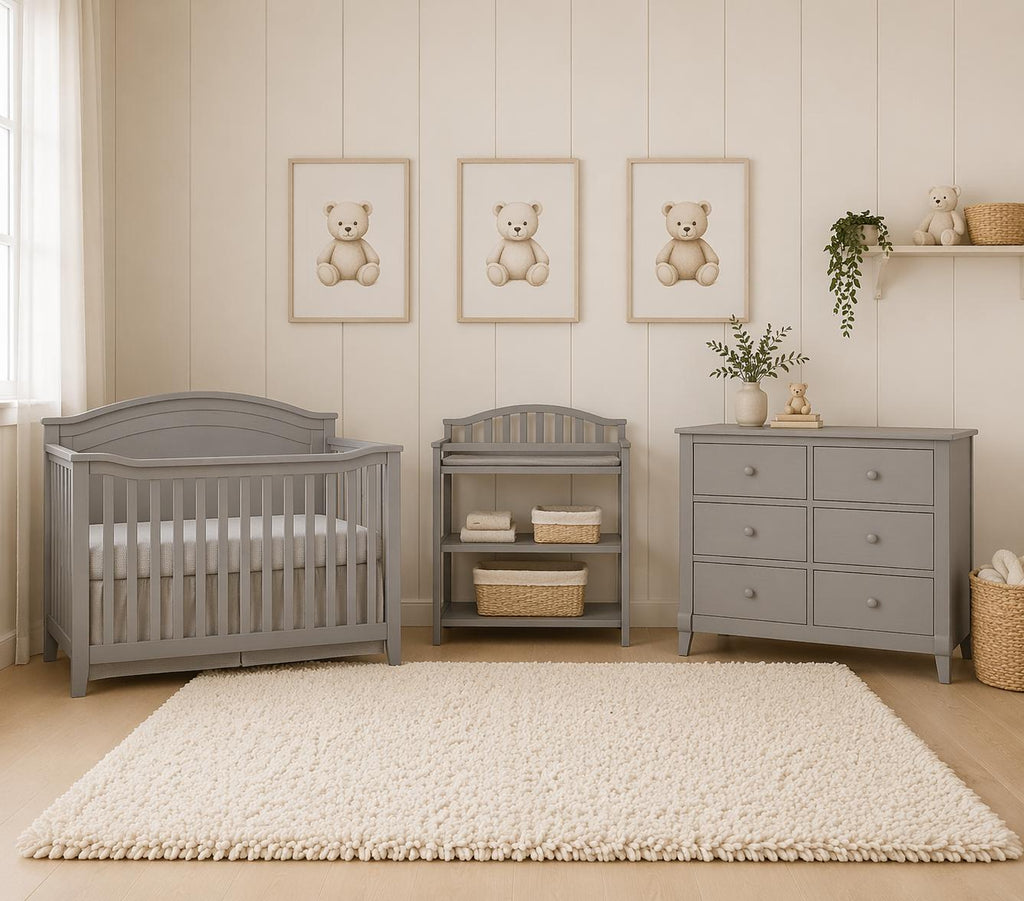 Glendale Crib, Changing Table & Dresser #6 Gray