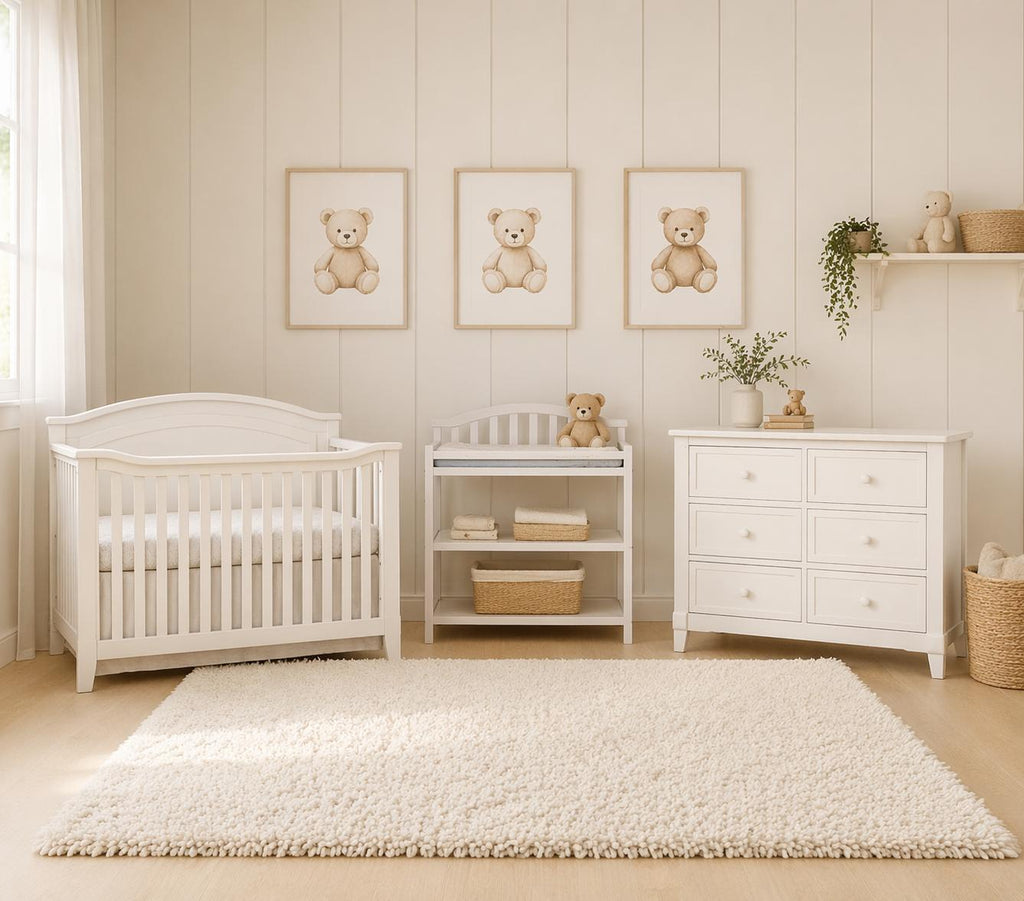 Glendale Crib, Changing Table & Dresser #6 White