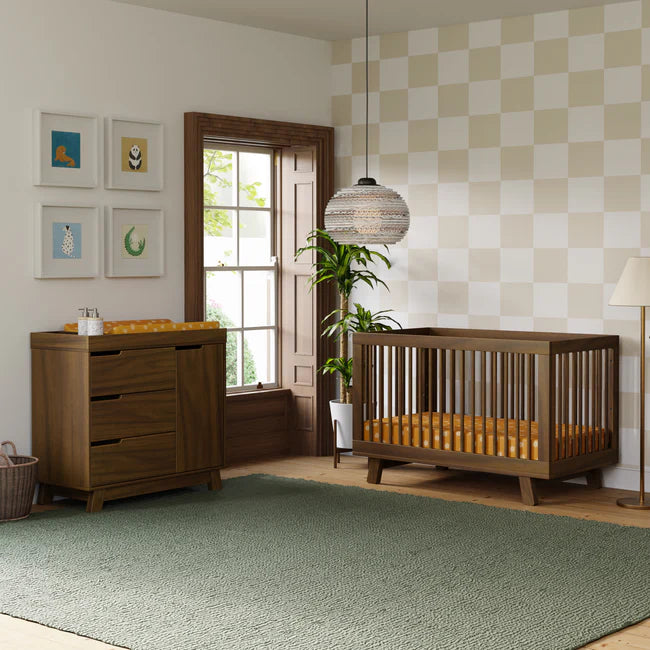 Hudson Crib and Chaning Dresser Natural Walnut