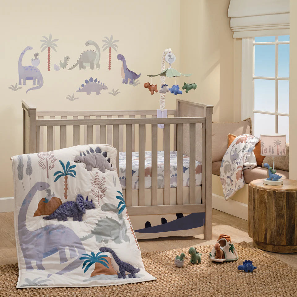 Dino-Might 3-Piece Blue/Gray Dinosaur Baby