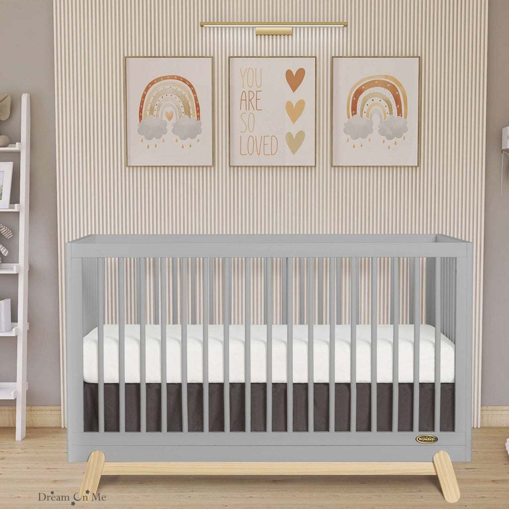 Gray convertible crib with changing table best sale