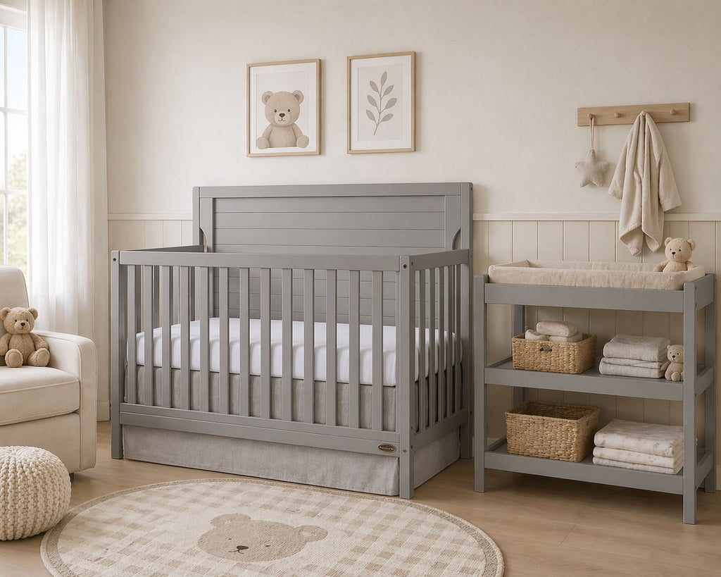 Stella Crib and Changing Table Gray